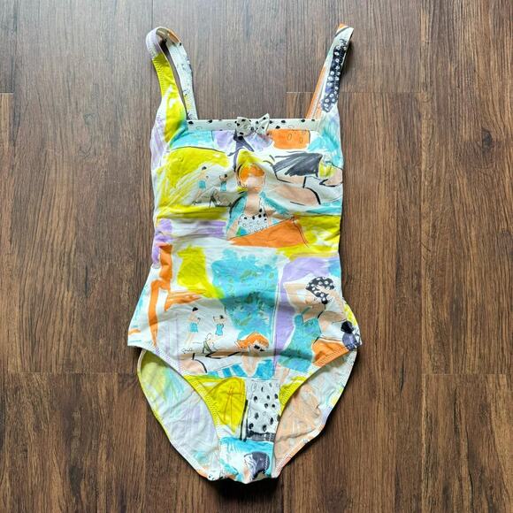 Gottex Vintage 90s One Piece Swimsuit Made in Israel Size 6 - Picture 1 of 8